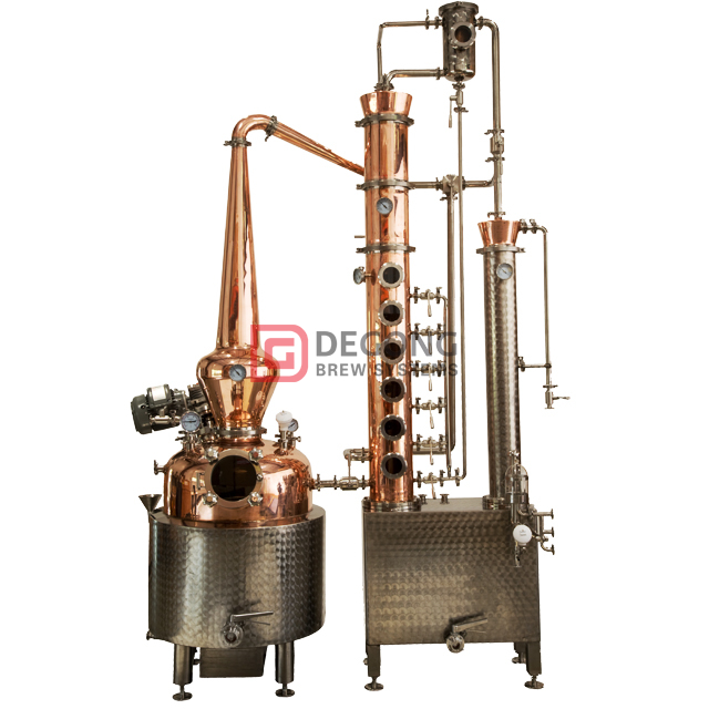 200 galones de cobre columna discontinuos sistema del equipo de destilación para destilar